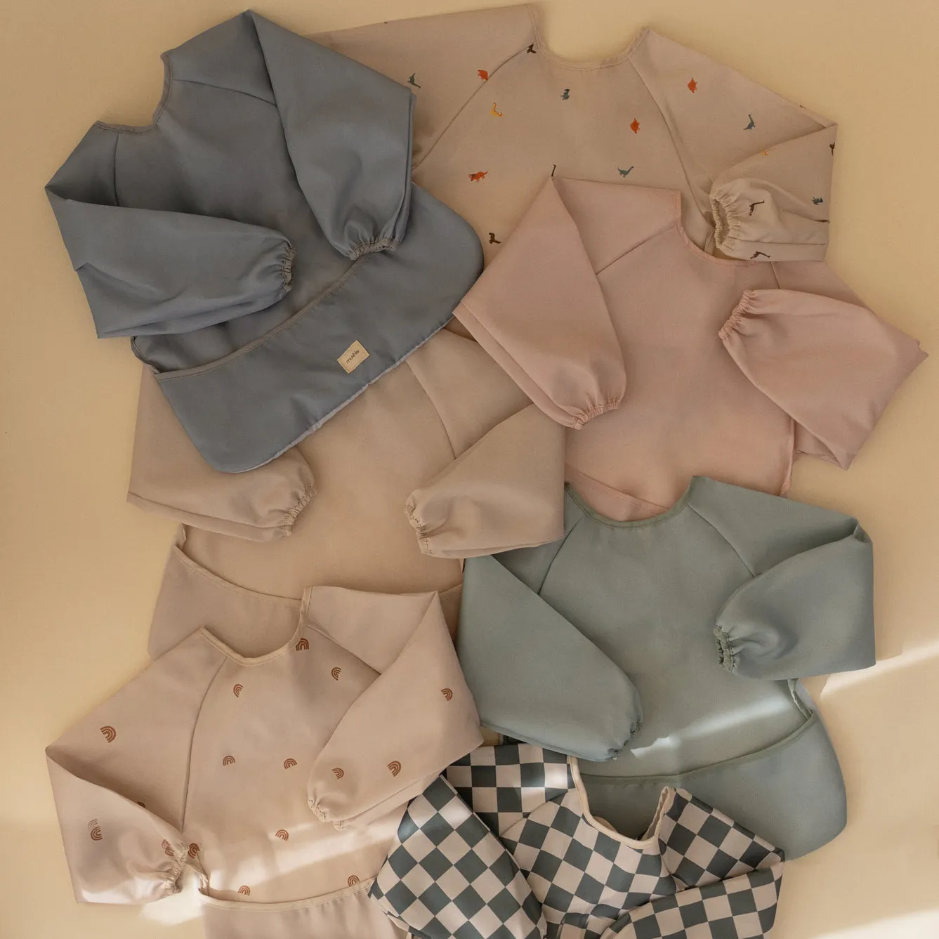 Mushie Long Sleeve Bib | Rainbows