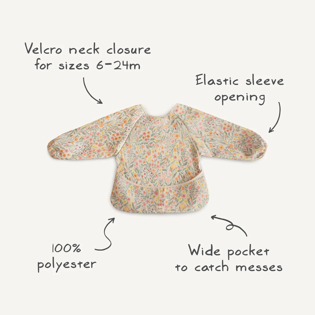 Mushie Long Sleeve Bib | Rainbows