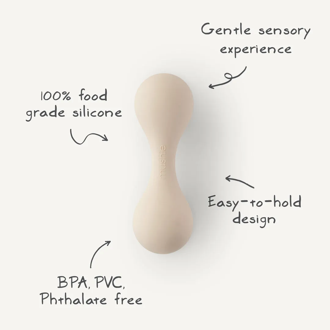 Mushie Silicone Baby Rattle | Shifting Sands