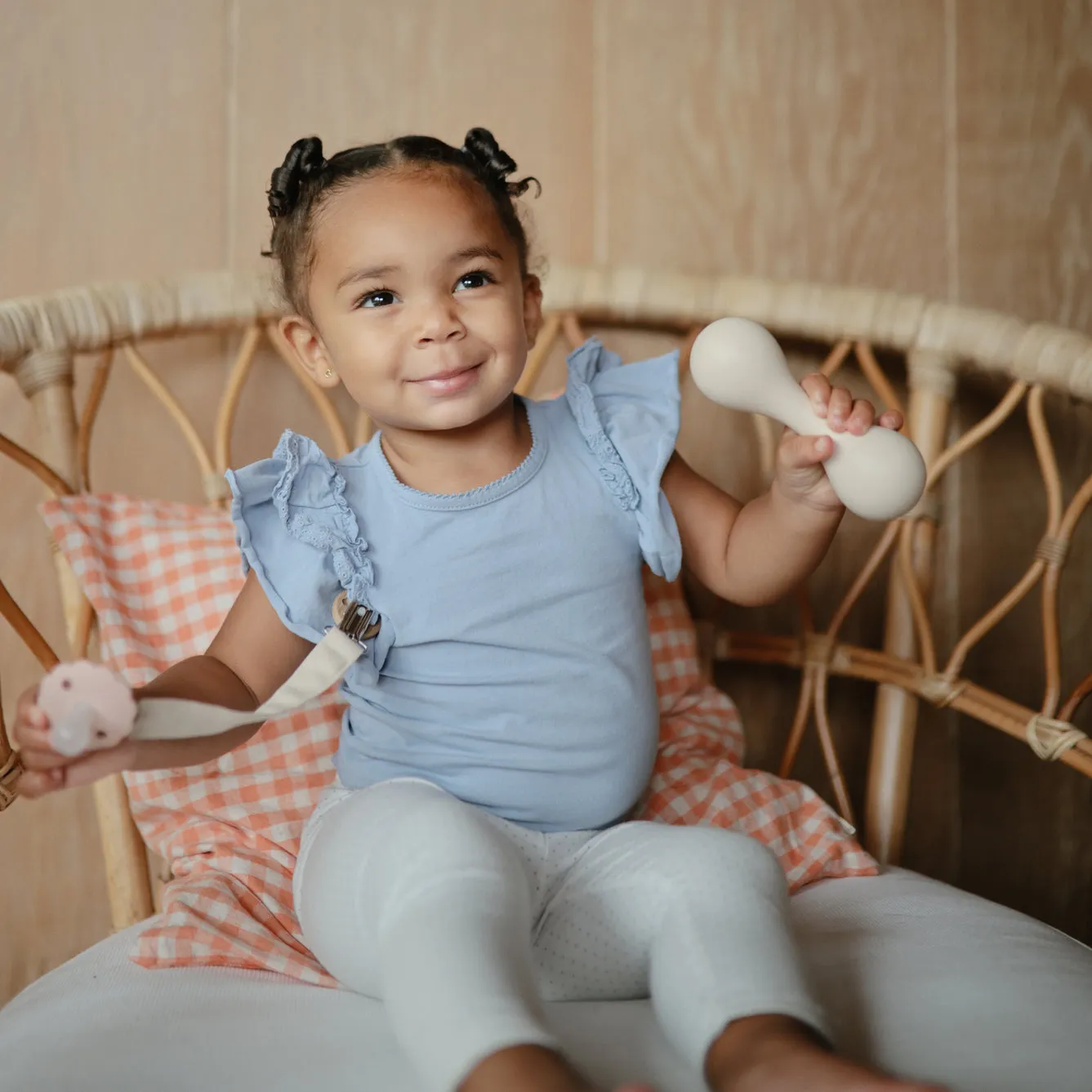 Mushie Silicone Baby Rattle | Shifting Sands