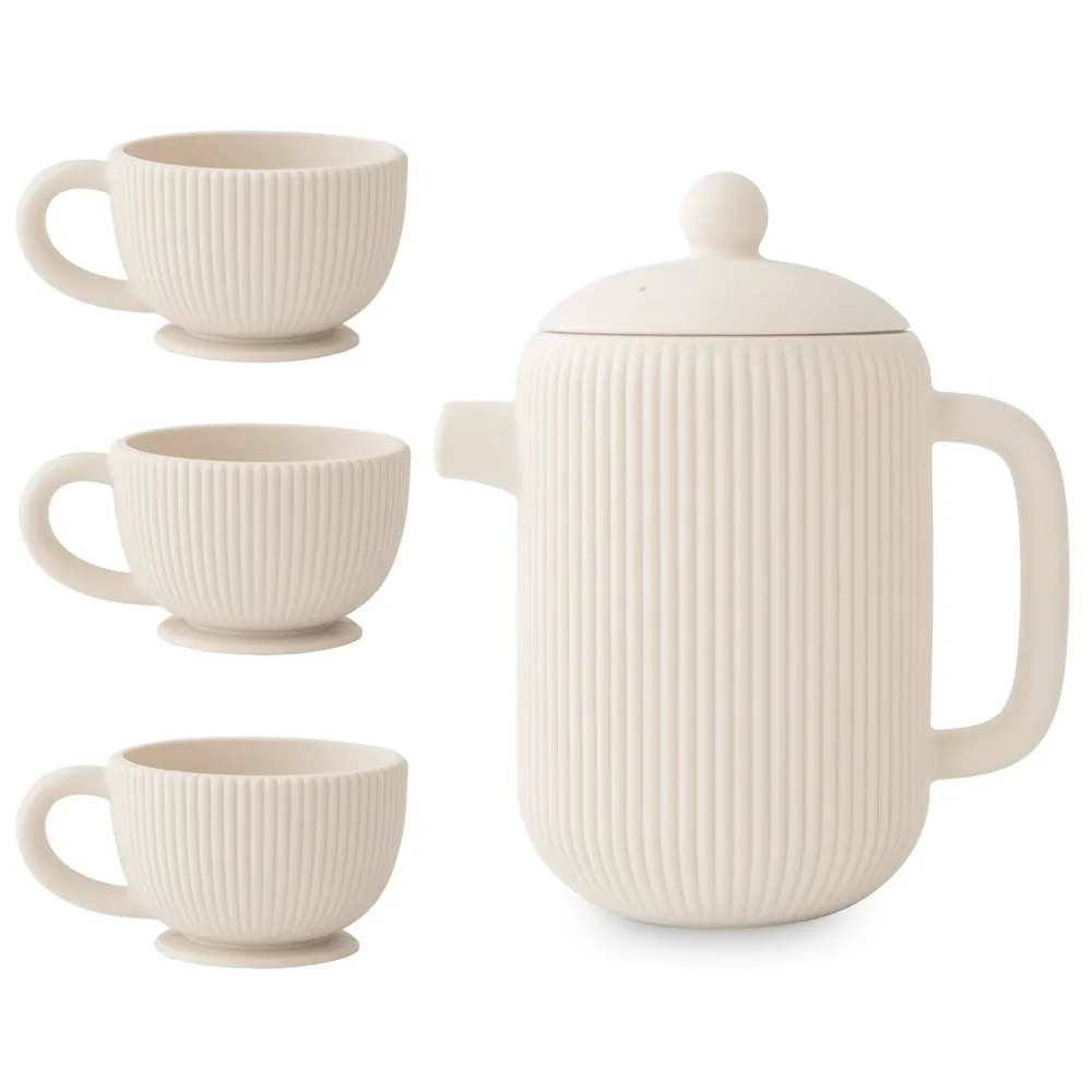 Mushie Silicone Play Tea Set | Shifting Sand