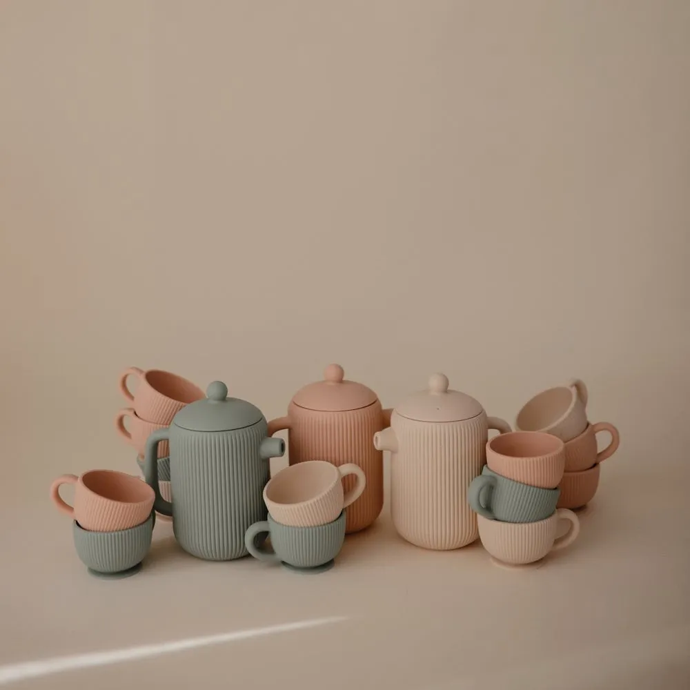 Mushie Silicone Play Tea Set | Shifting Sand