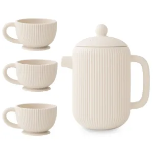 Mushie Silicone Play Tea Set | Shifting Sand