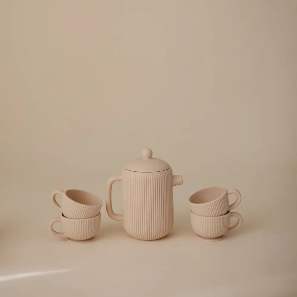 Mushie Silicone Play Tea Set | Shifting Sand
