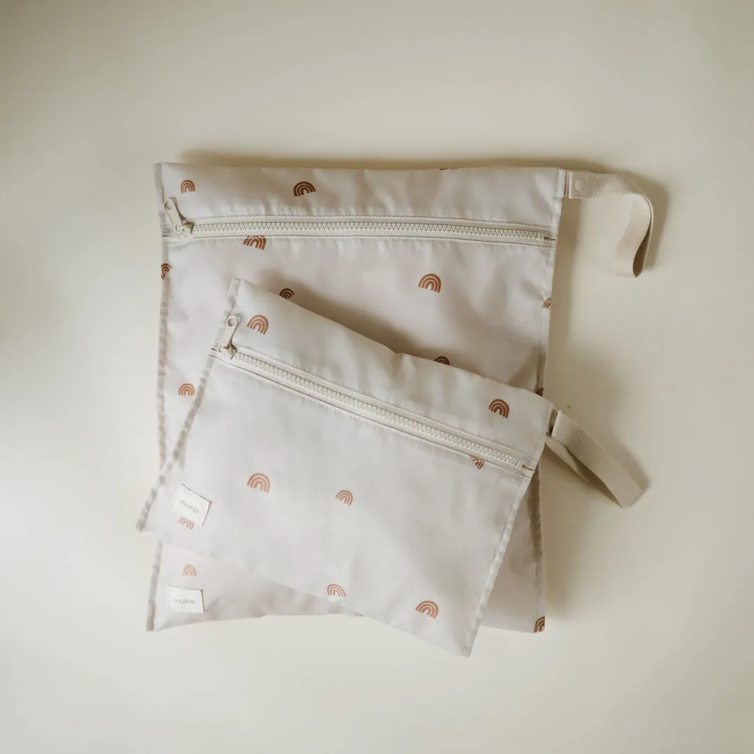 Mushie Water Resistant Wet Bag | Rainbow 2 Pack