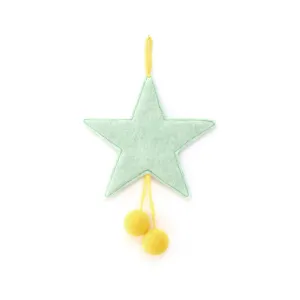 Muskhane Star with Pom Poms | Mint   Sulphur Flower