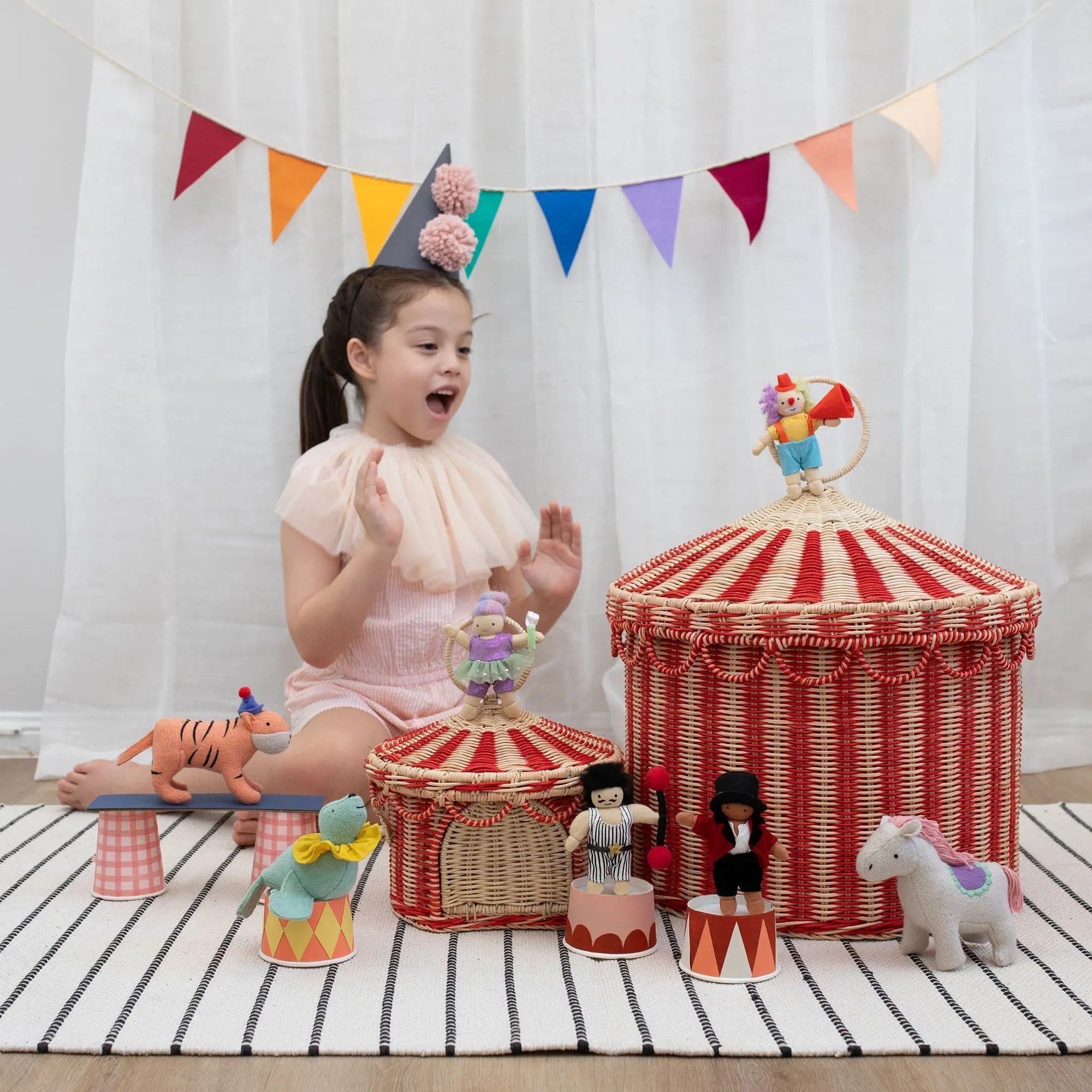 Olli Ella Rattan | Circus Tent Toy Basket LARGE
