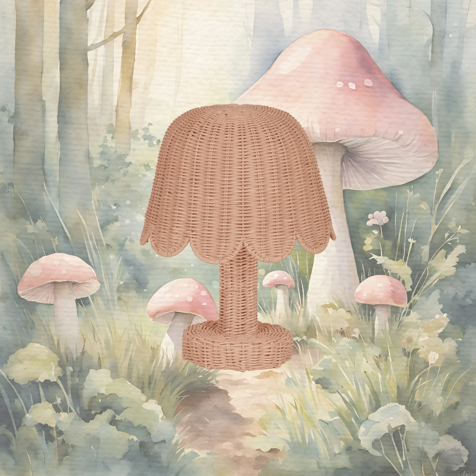 Olli Ella Rattan | Lamp Petal | Seashell Pink