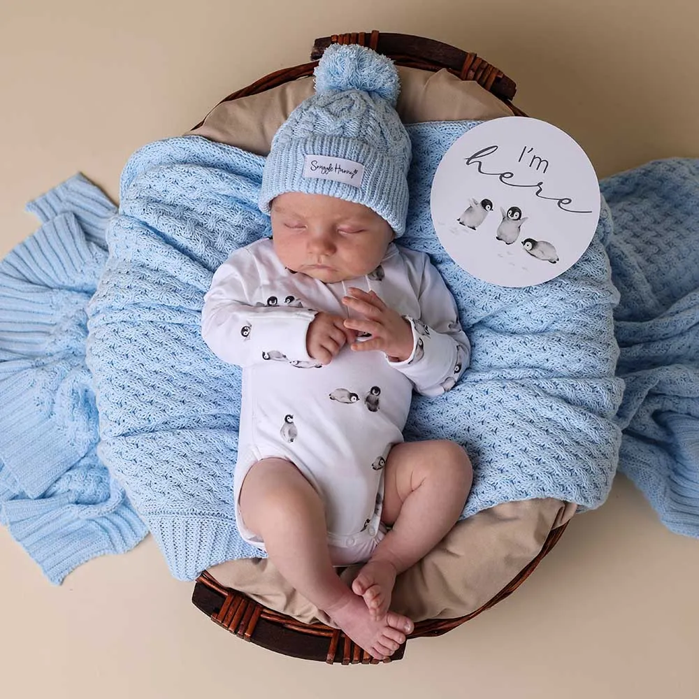 Organic Knit Beanie | Baby Blue