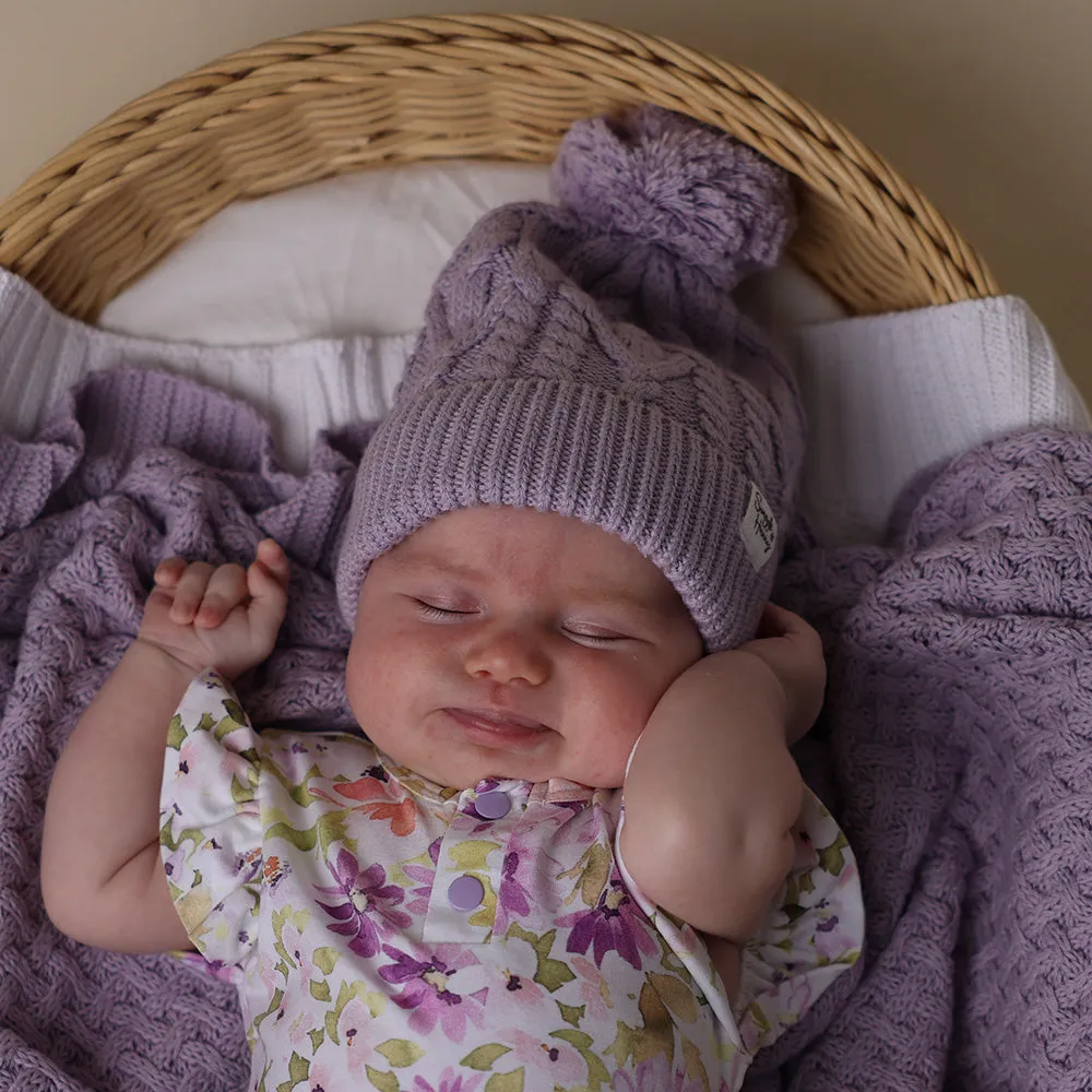 Organic Knit Beanie | Lavender