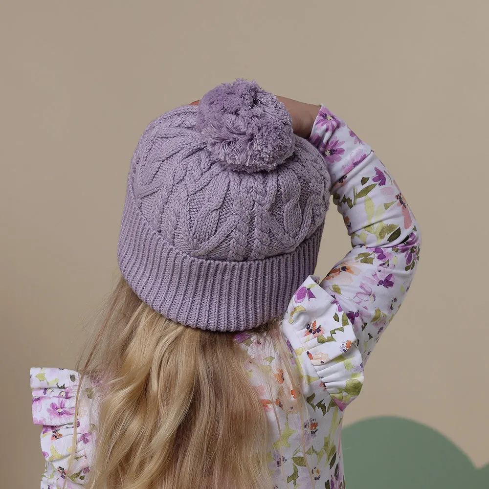 Organic Knit Beanie | Lavender