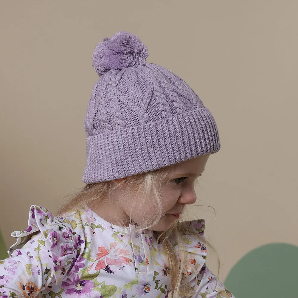 Organic Knit Beanie | Lavender