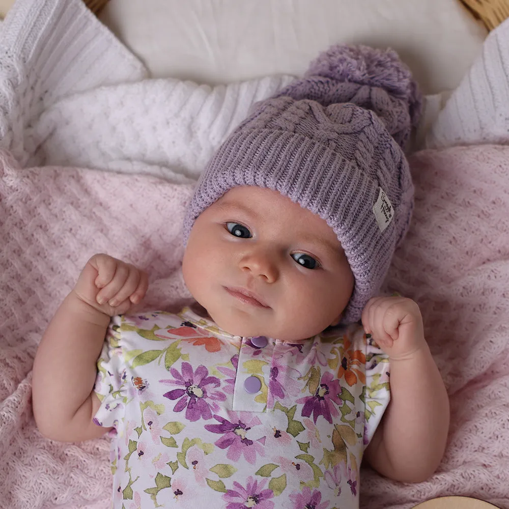 Organic Knit Beanie | Lavender