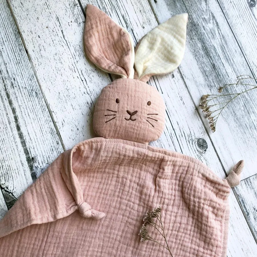 Organic Lovey Muslin | Bunny Blush   Milk Ears