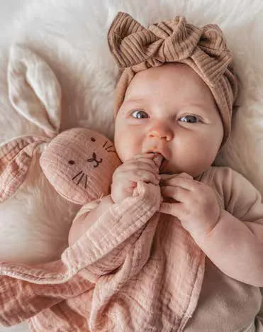 Organic Lovey Muslin | Bunny Blush   Milk Ears