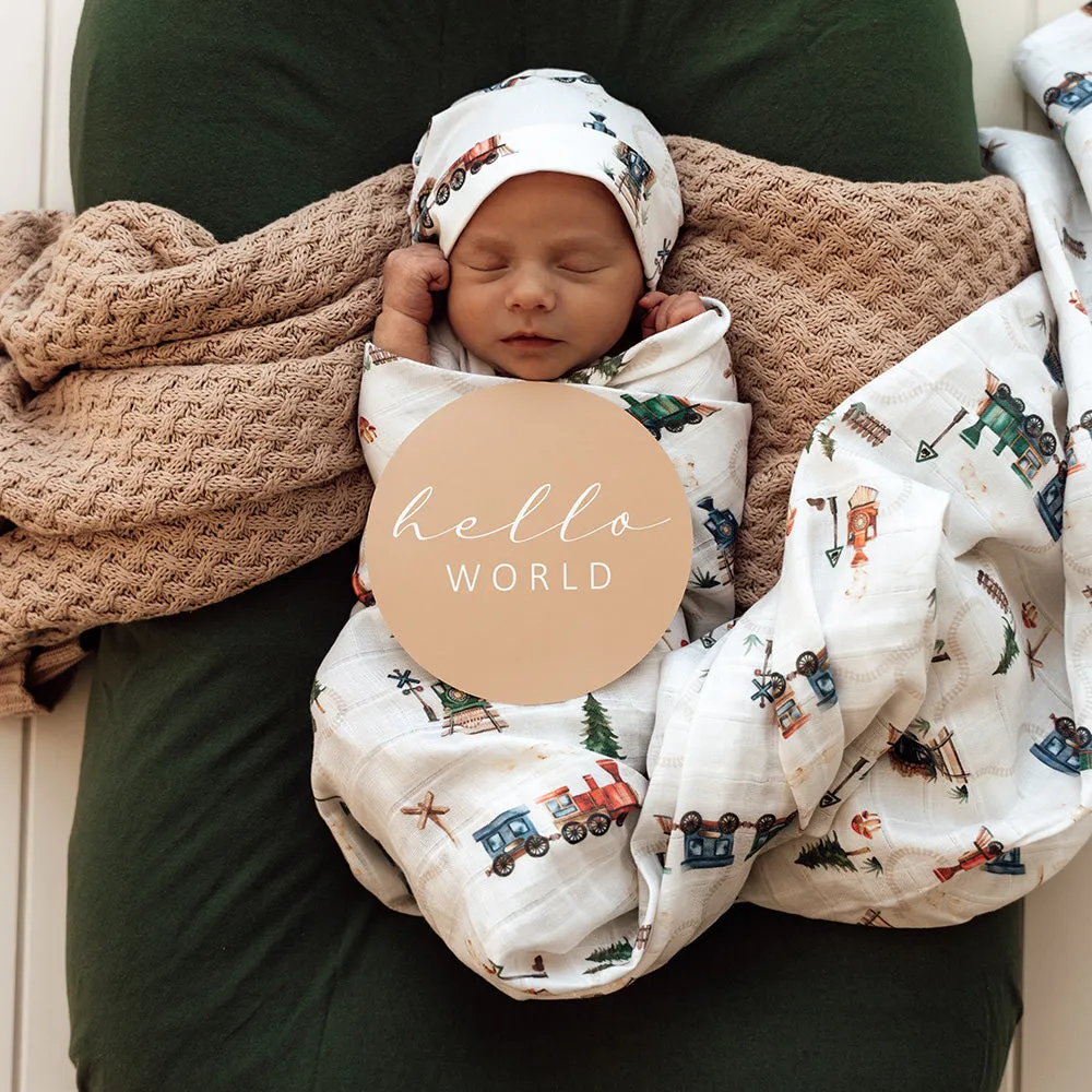 Organic Muslin Wrap | Trains