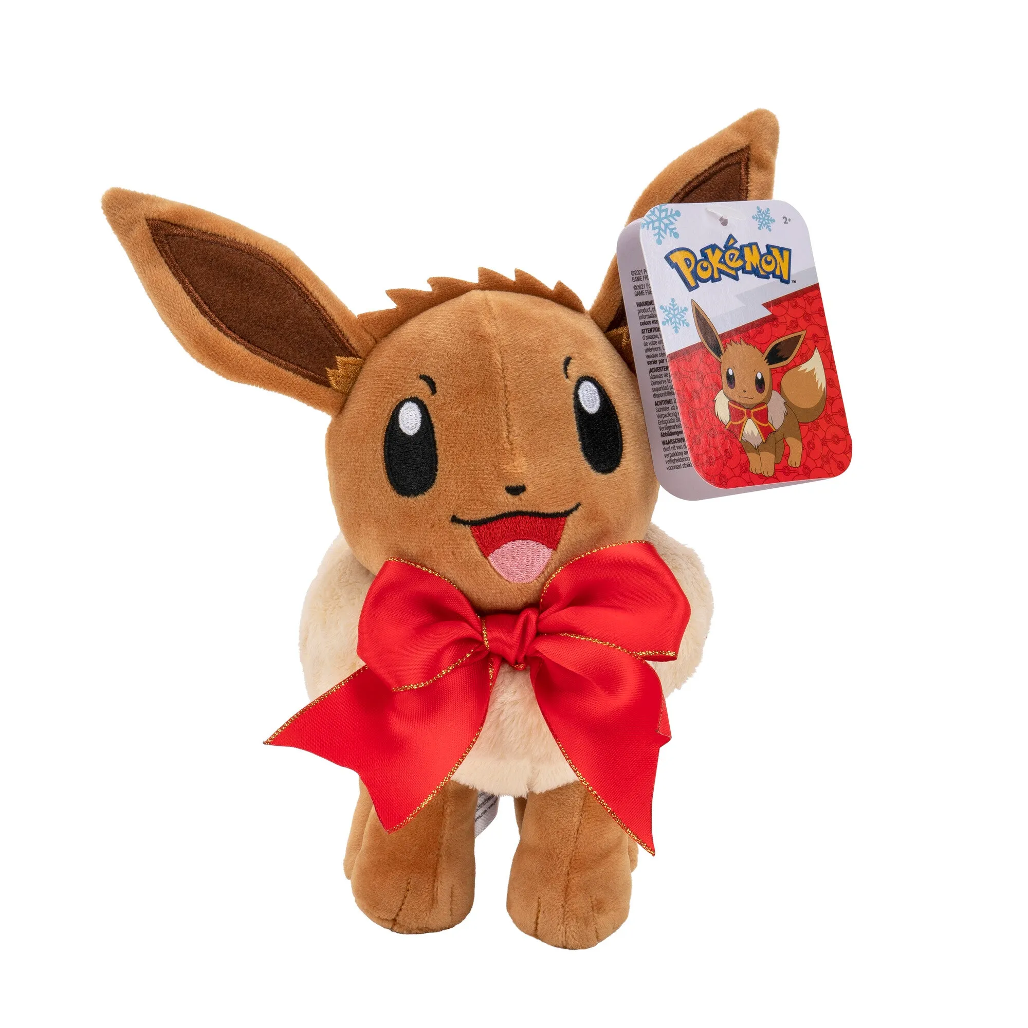 Pokemon Seasonal Holiday 20cm Plush Eevee Wearing Red Bow