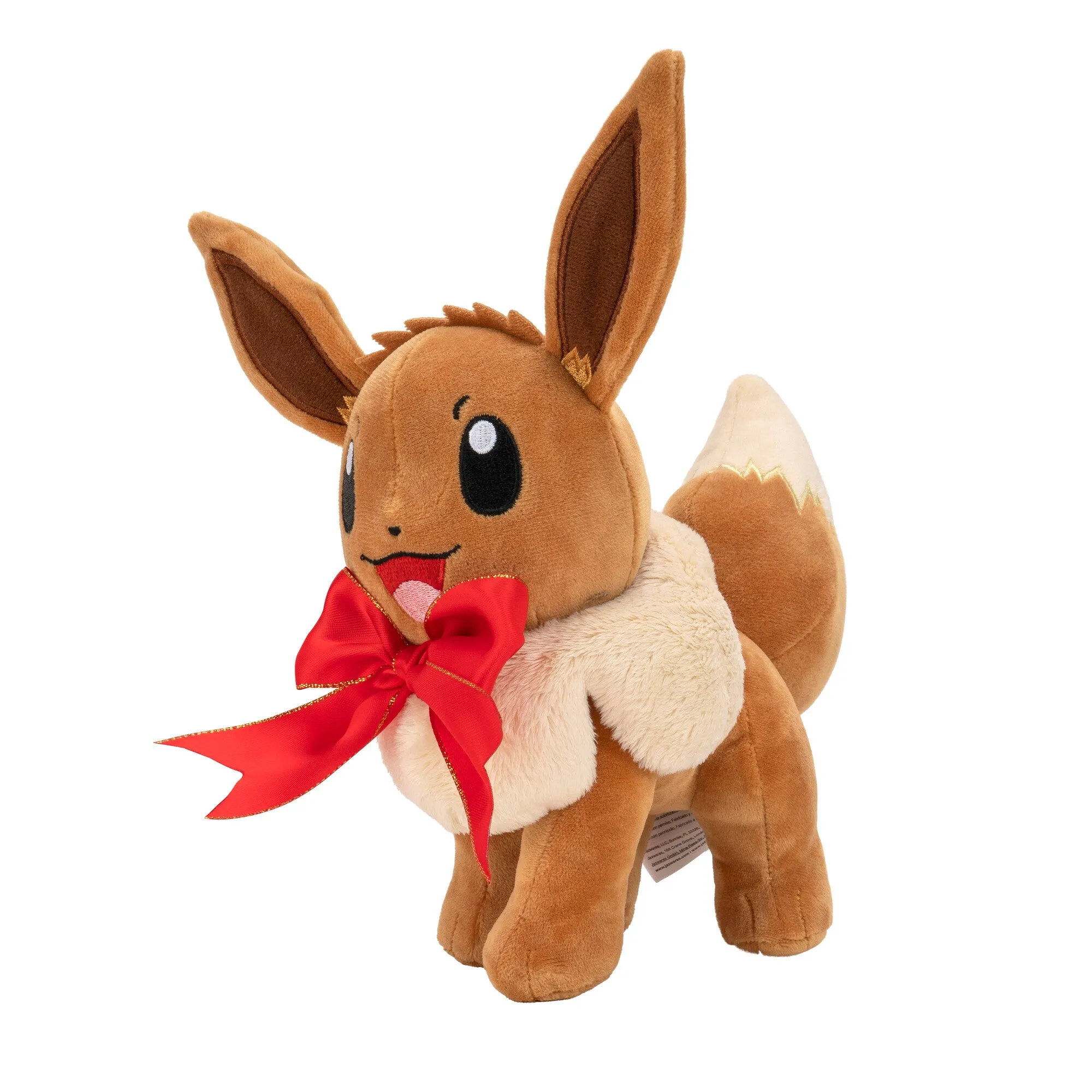 Pokemon Seasonal Holiday 20cm Plush Eevee Wearing Red Bow