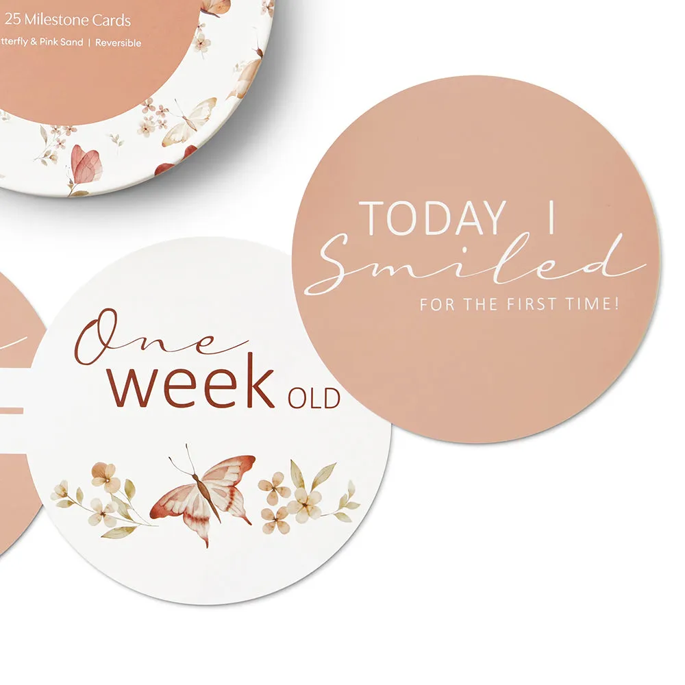Reversible Milestone Cards | Butterfly   Pink Sand