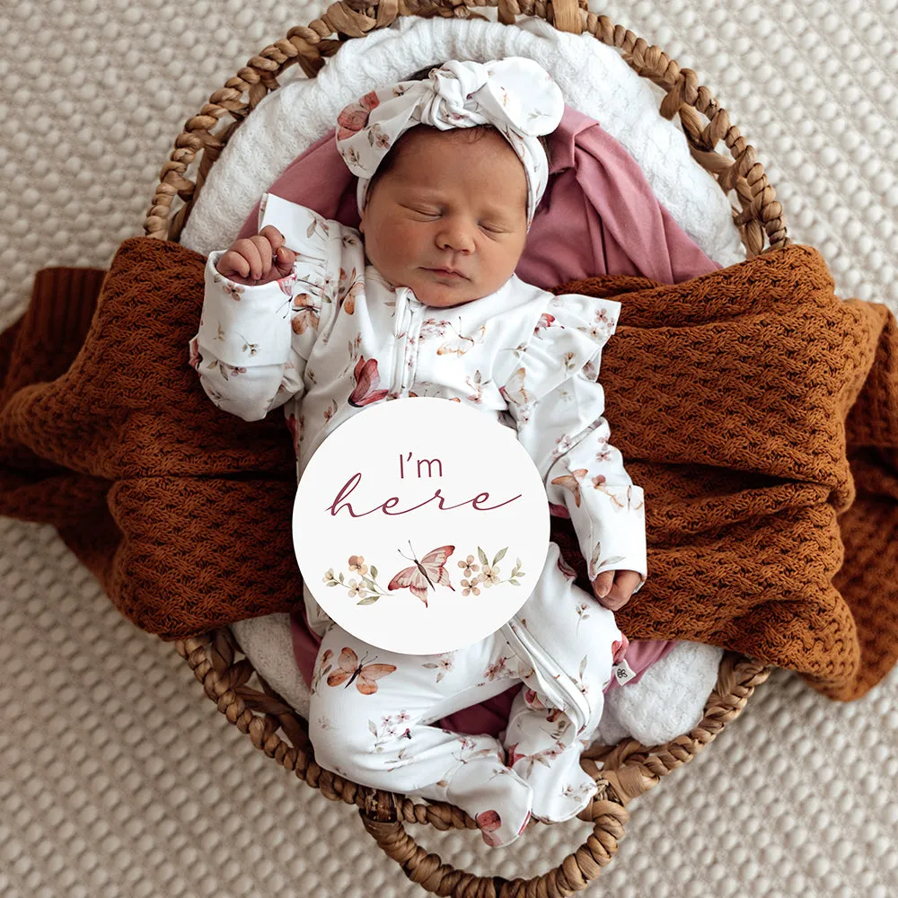 Reversible Milestone Cards | Butterfly   Pink Sand