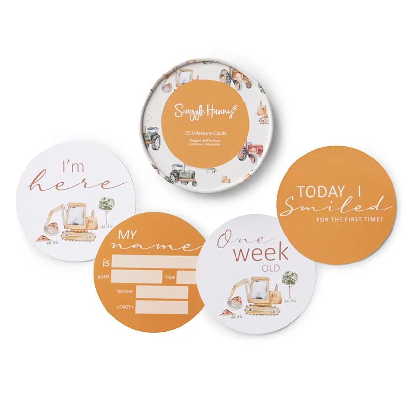 Reversible Milestone Cards | Diggers & Tractors