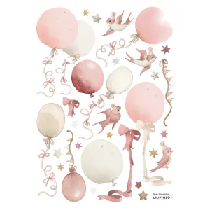 Selene | Wall Decals - Balloons   Birds Pink