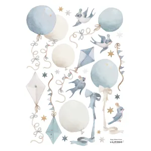 Selene | Wall Decals - Balloons   Kites Blue
