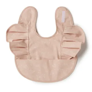 Snuggle Bib Waterproof | Dusty Rose Flower Frill