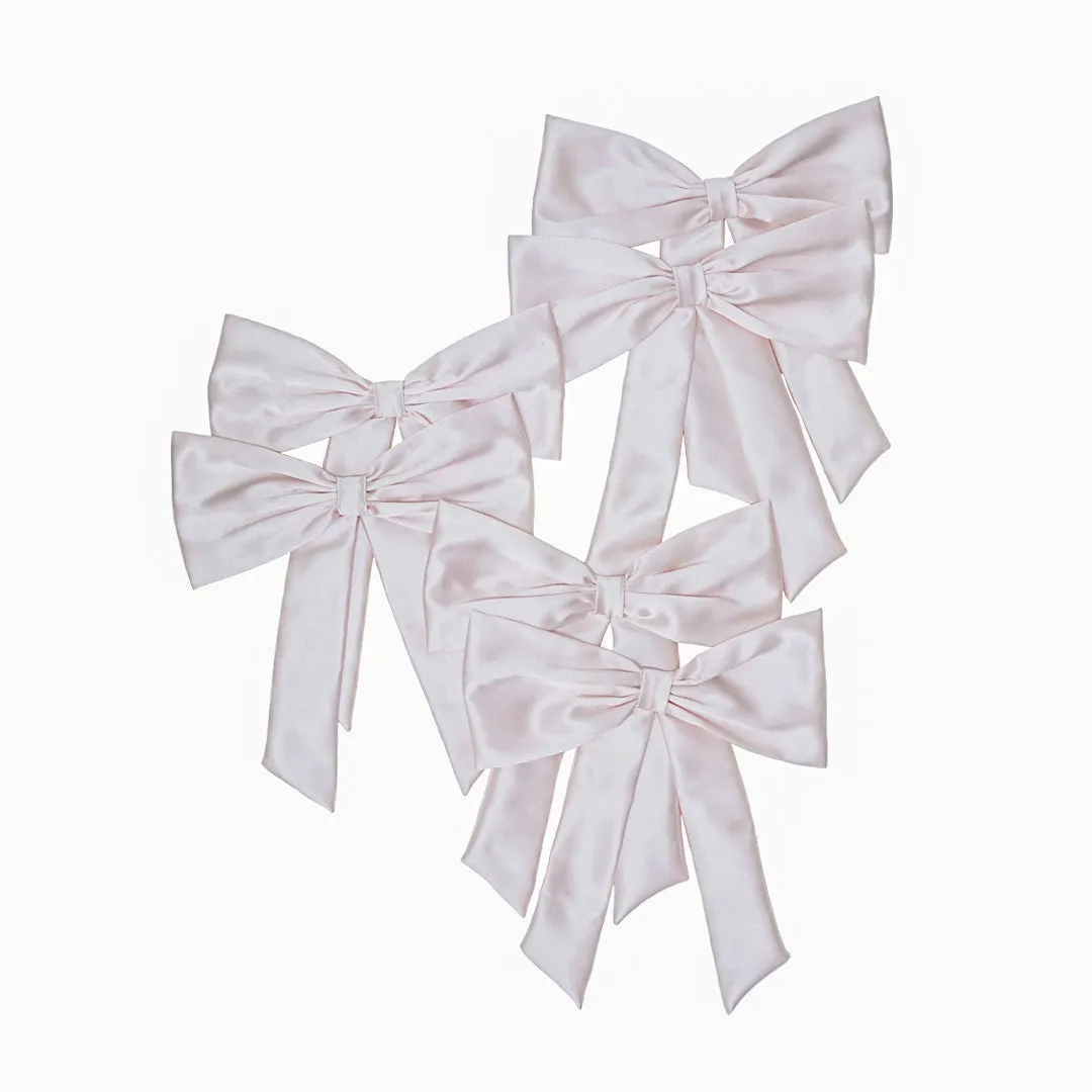 Spinkie Bow Ornament Set of 6 in POWDER PINK