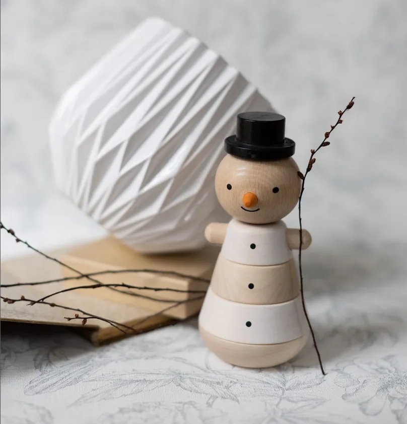 Stacking Wooden Snowman