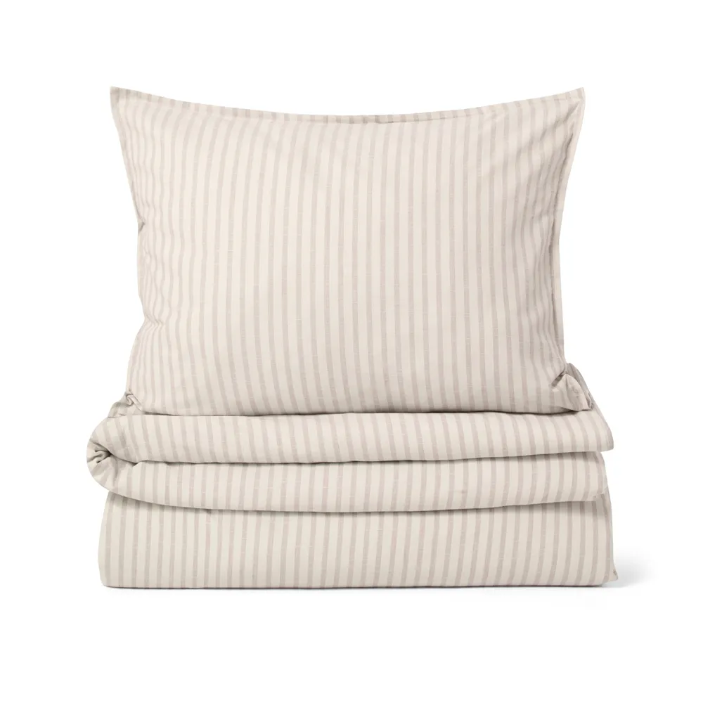 Stripe Mauve Muslin Bedset - Single