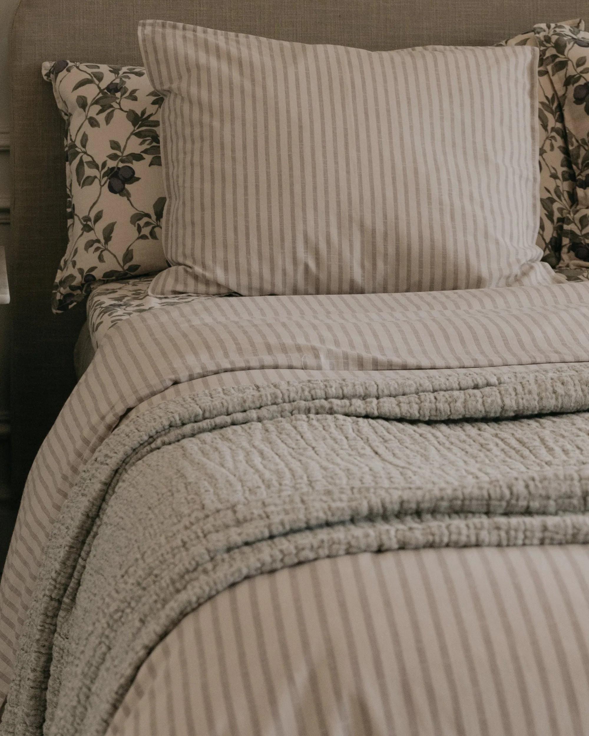 Stripe Mauve Muslin Pillowcase