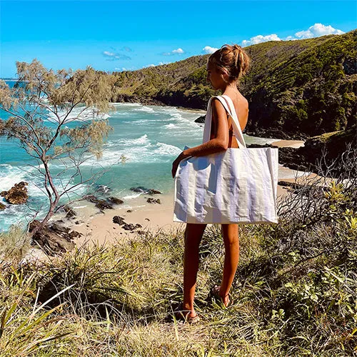 Sunnylife Carryall Beach Bag | Rio Sun Pastel Lilac Stripe