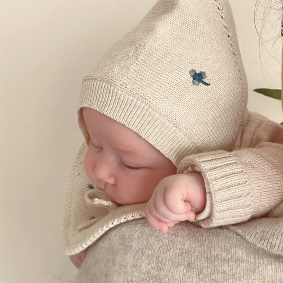Teething Bib - Flora | Clover in Cream