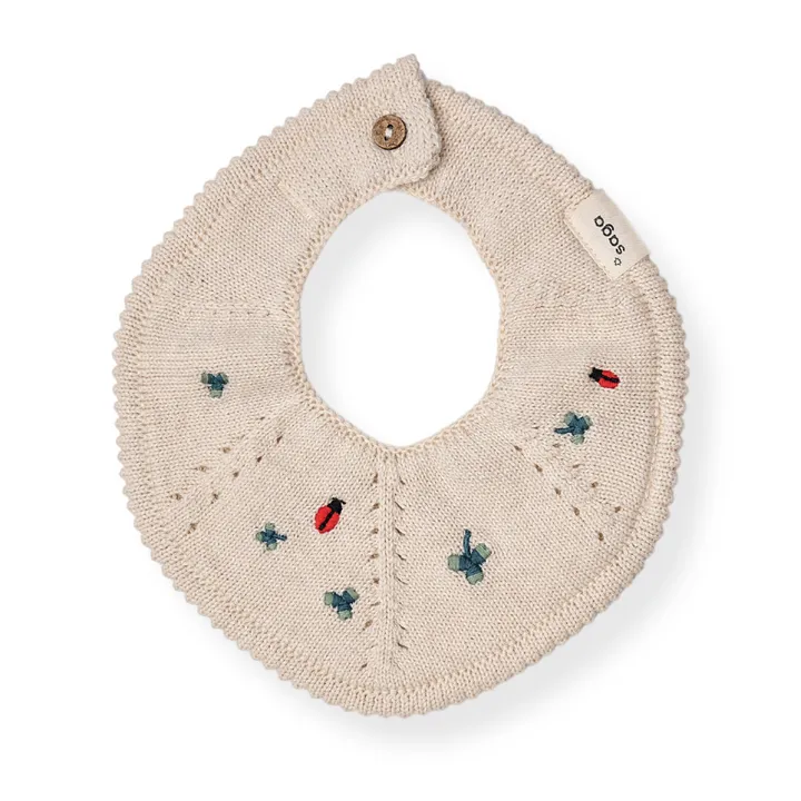 Teething Bib - Flora | Clover in Cream