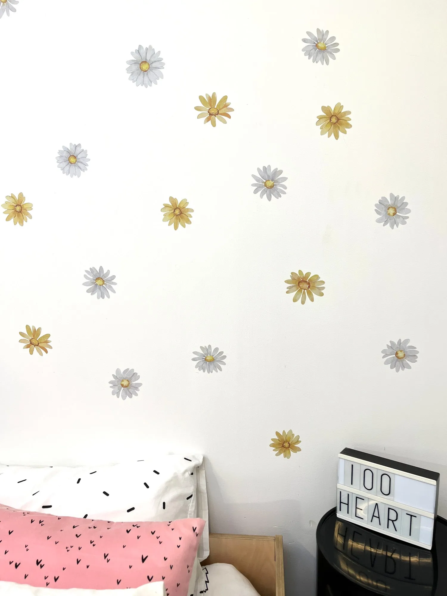 Wall Decals - Daisy Watercolour Flowers - Fabric