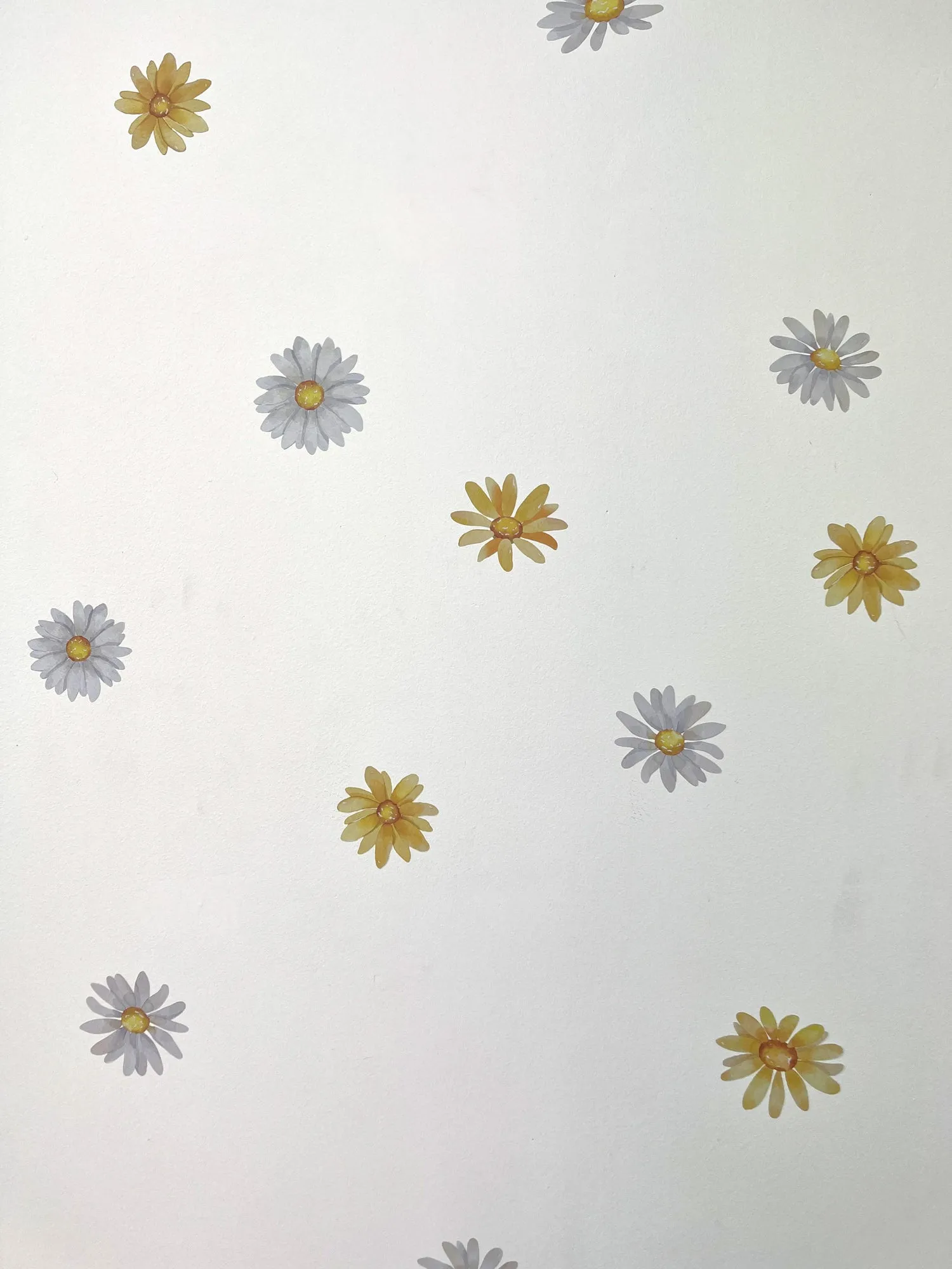 Wall Decals - Daisy Watercolour Flowers - Fabric