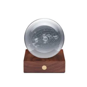 Walnut SOLAR SYSTEM - 3D Laser Engraved LED Light