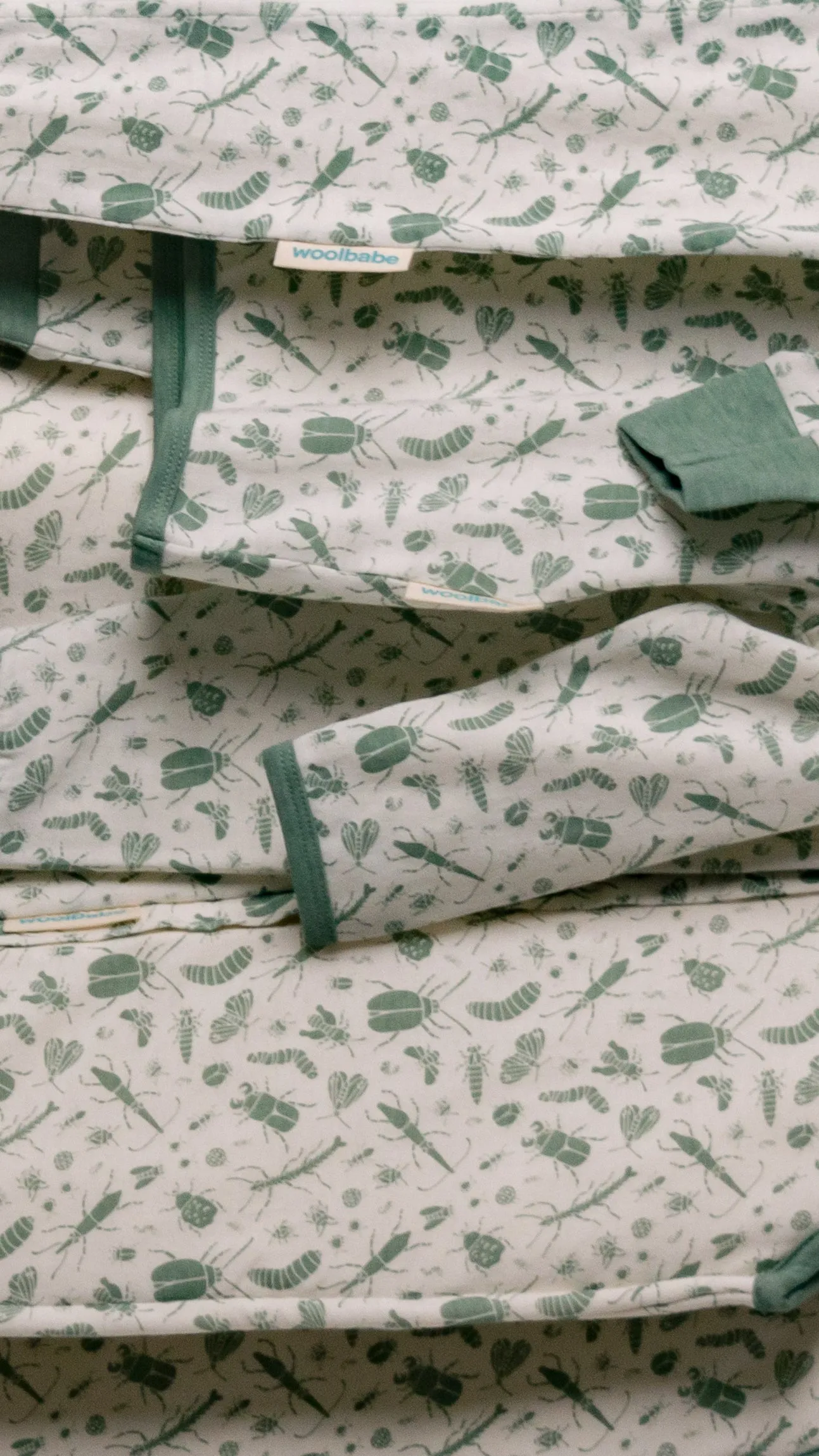 Woolbabe Merino/Organic Cotton Swaddle/Blanket | BUGS Sage