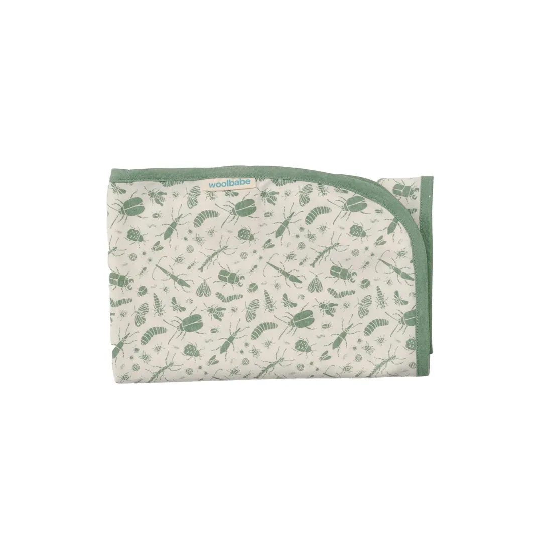 Woolbabe Merino/Organic Cotton Swaddle/Blanket | BUGS Sage