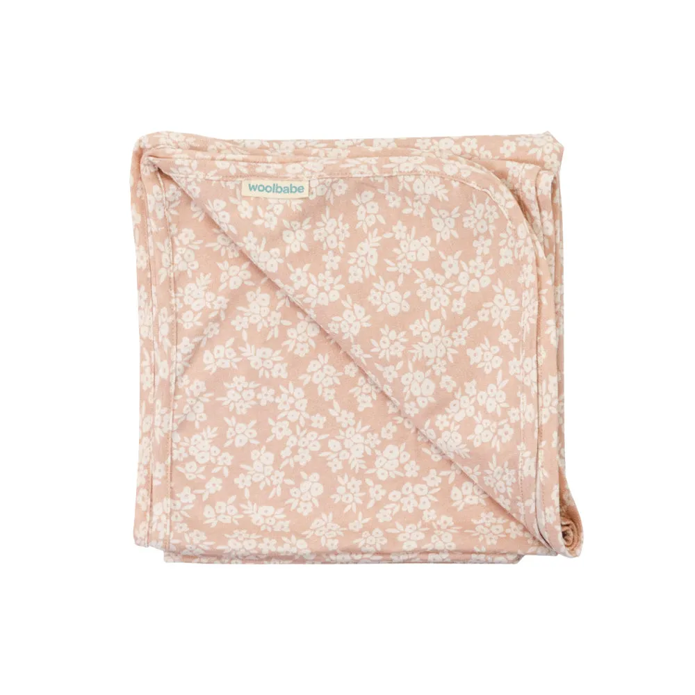 Woolbabe Merino/Organic Cotton Swaddle/Blanket | Manuka Peach
