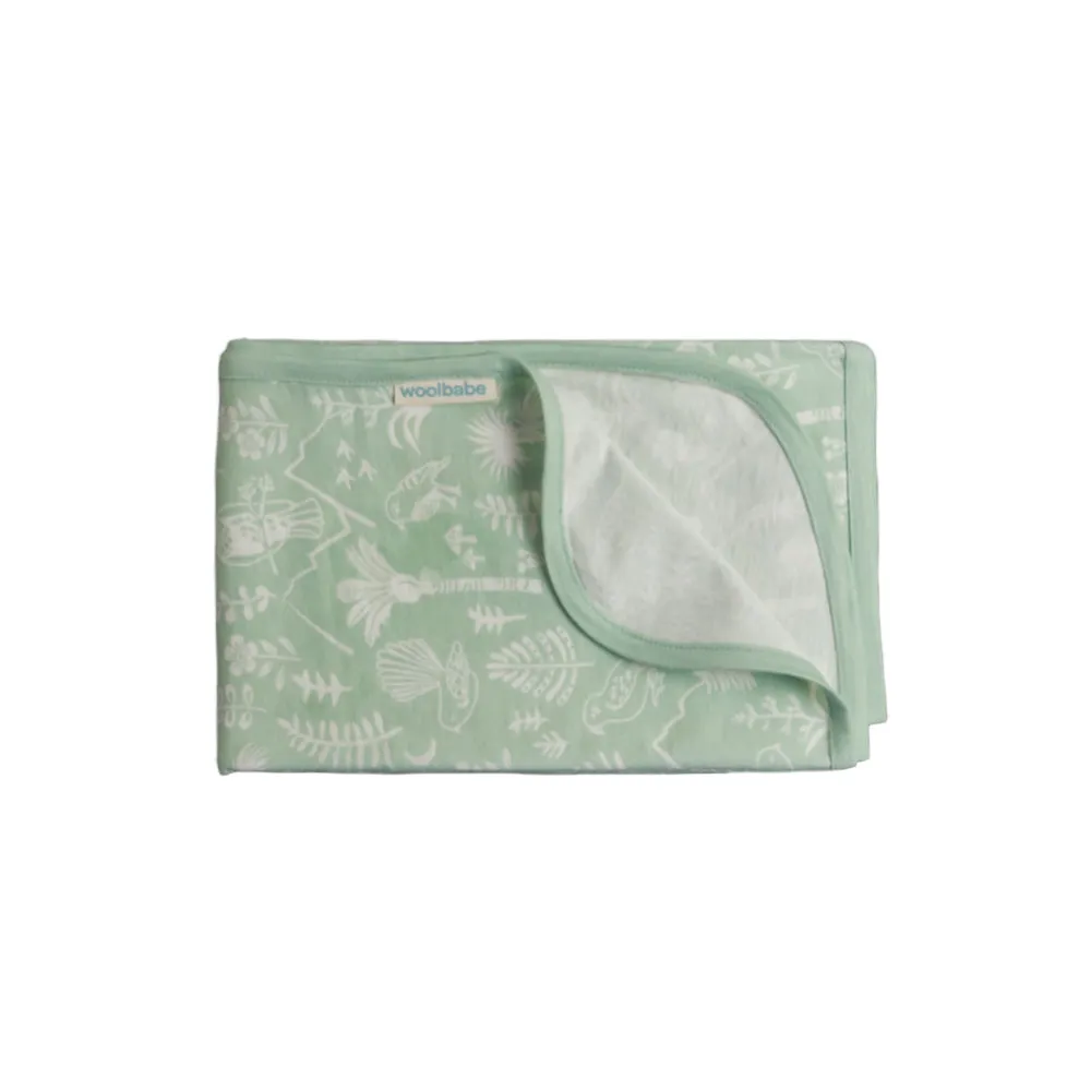 Woolbabe Merino/Organic Cotton Swaddle/Blanket | Wilderness Moss