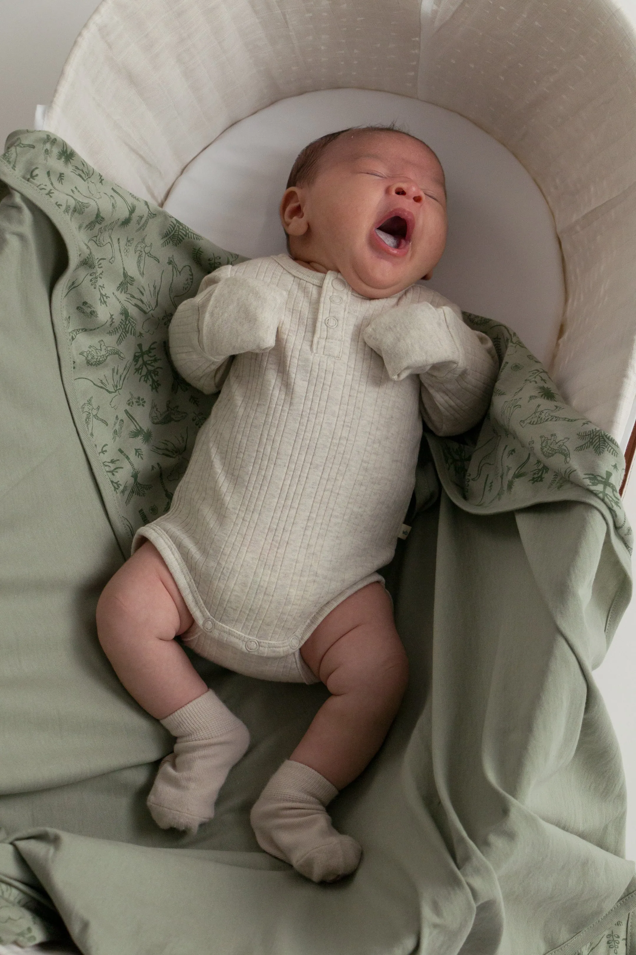 Woolbabe Merino/Organic Cotton Swaddle/Blanket | ZEALANDIA Flax