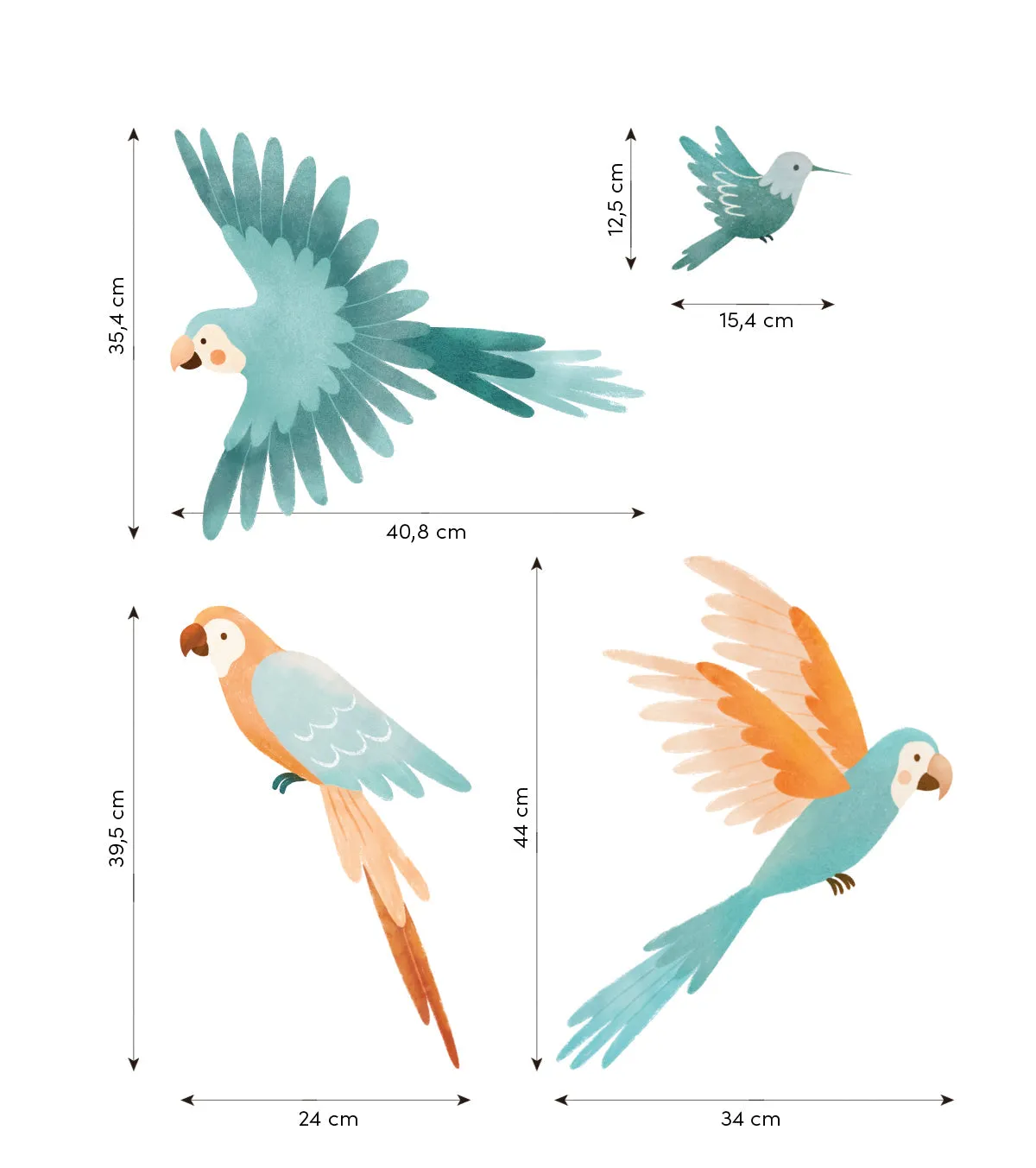 YATSUNI Jungle | Wall Decals The Parrots in TUBE