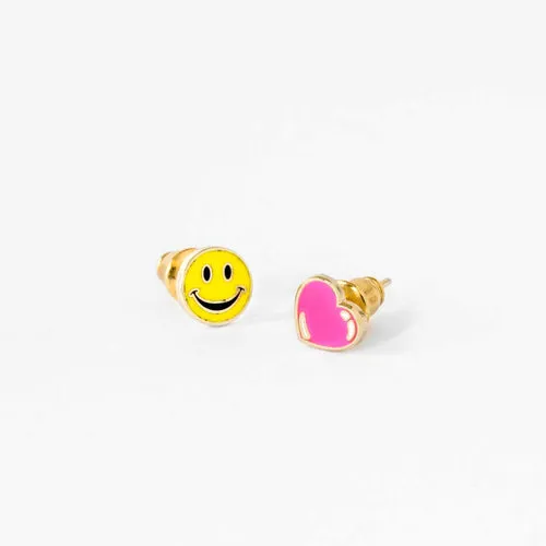 Yellow Owl Workshop Earrings - Happy Face & Heart
