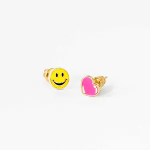 Yellow Owl Workshop Earrings - Happy Face & Heart