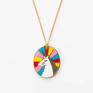 Yellow Owl Workshop Necklace - Unicorn Cameo Pendant